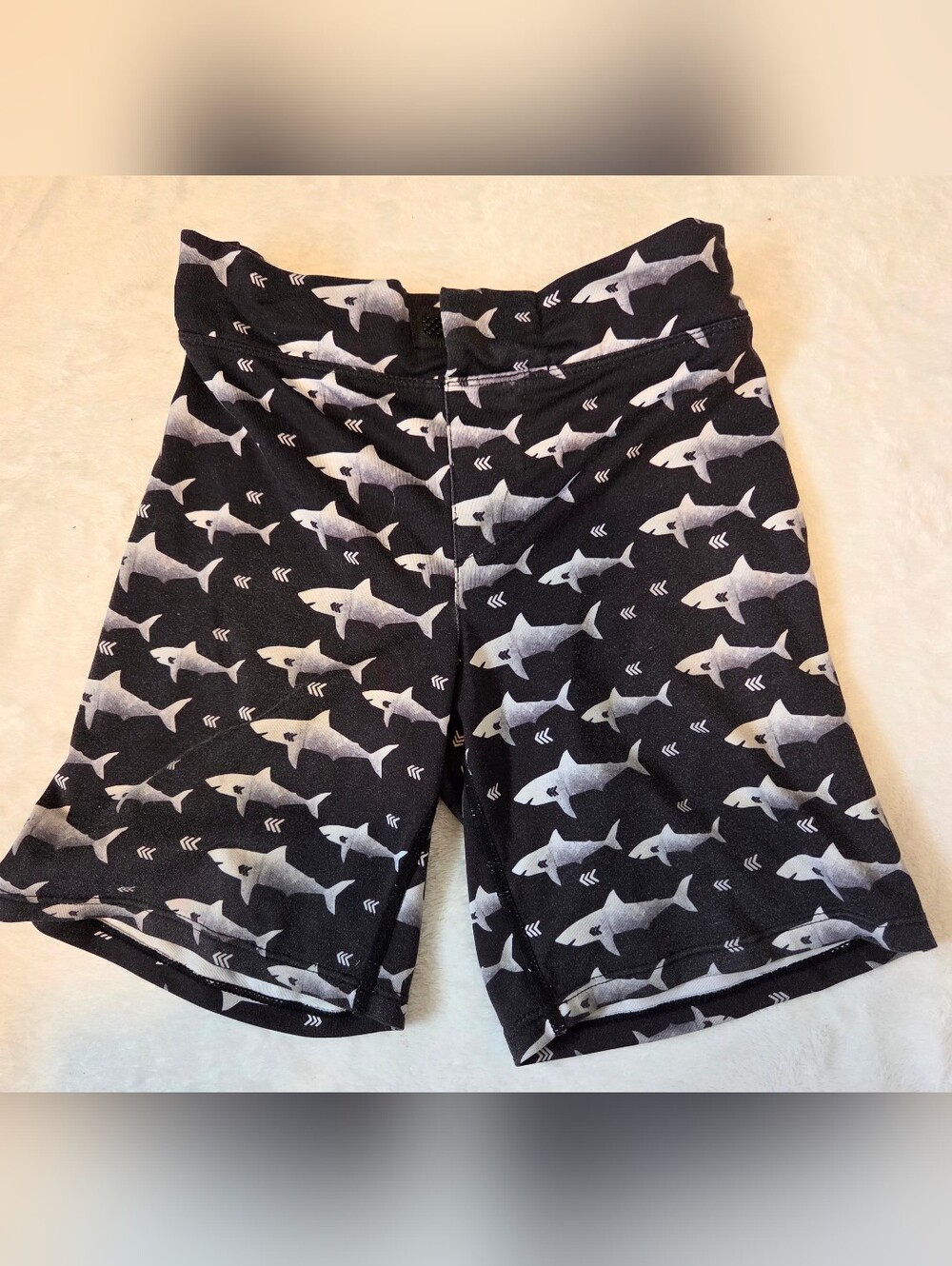 Stonz Kids Black Shark Print Swim Board Shorts 4T UPF 50+